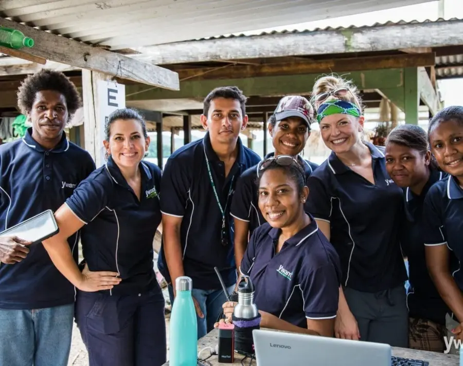 An outreach team together