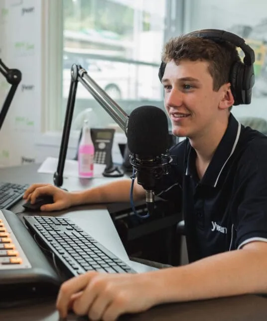 Students in the radio studio