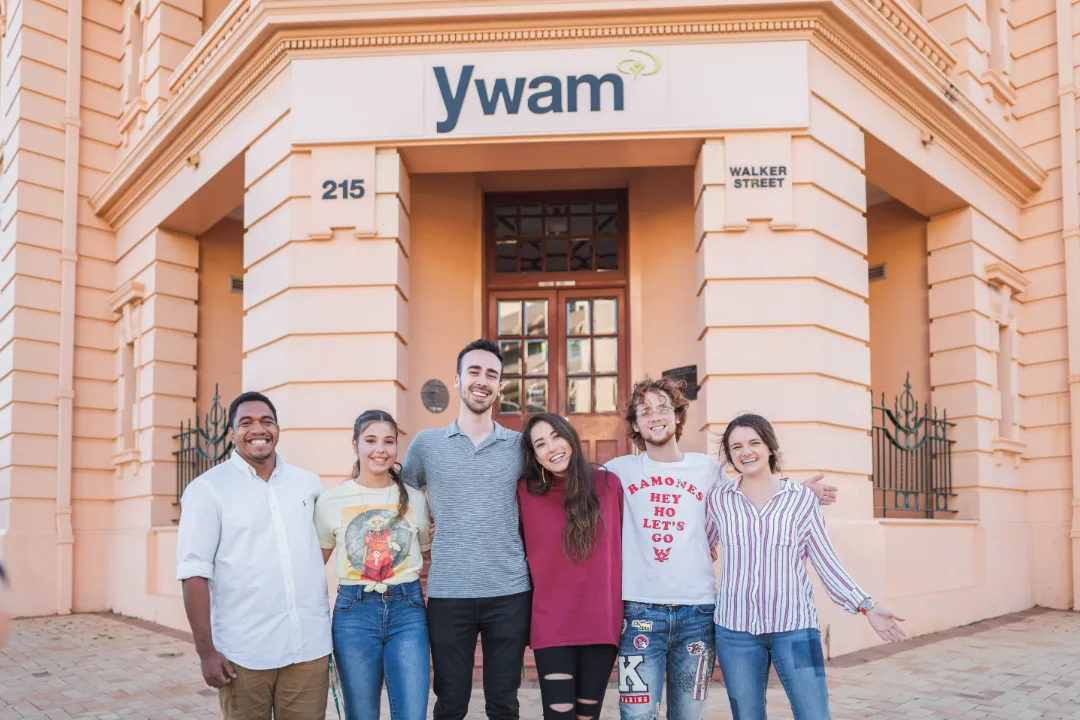 Students outside the Townsville City Campus on Walker Street