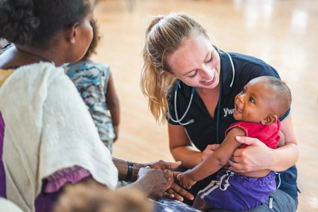 Primary health care team treating a patient in Papua New Guinea