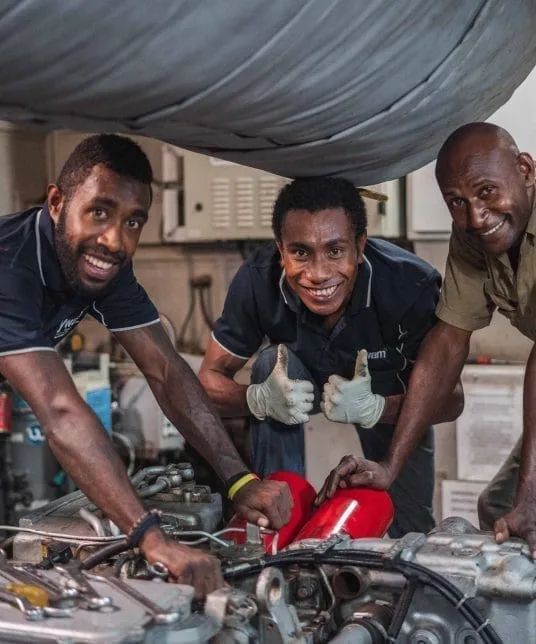 Engineers aboard the MV YWAM PNG