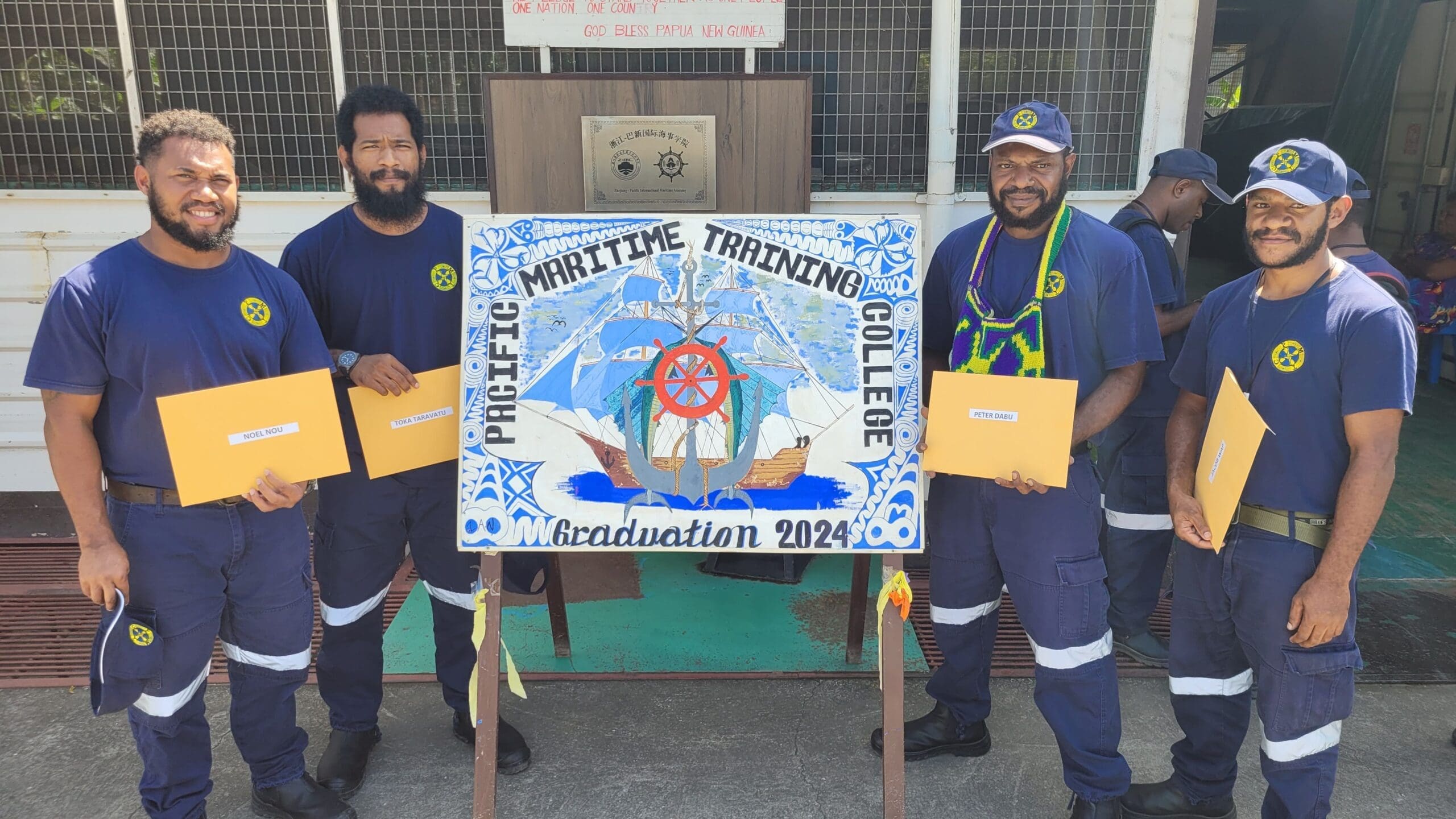 YWAM MS Crew & General Purpose Hand & SOLAS graduates from L-R Noel Nou, Toka Taravatu, Peter Dabu and Jacob Wapjpg